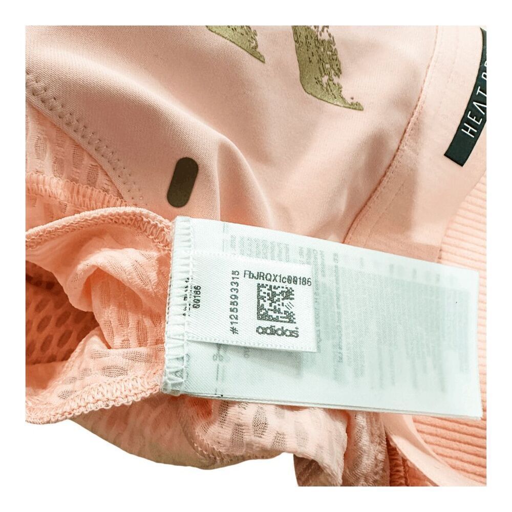 NWOT adidas Womens HEAT.RDY Cropped Running Tank Haze Coral-Size XS - Picture 7 of 7